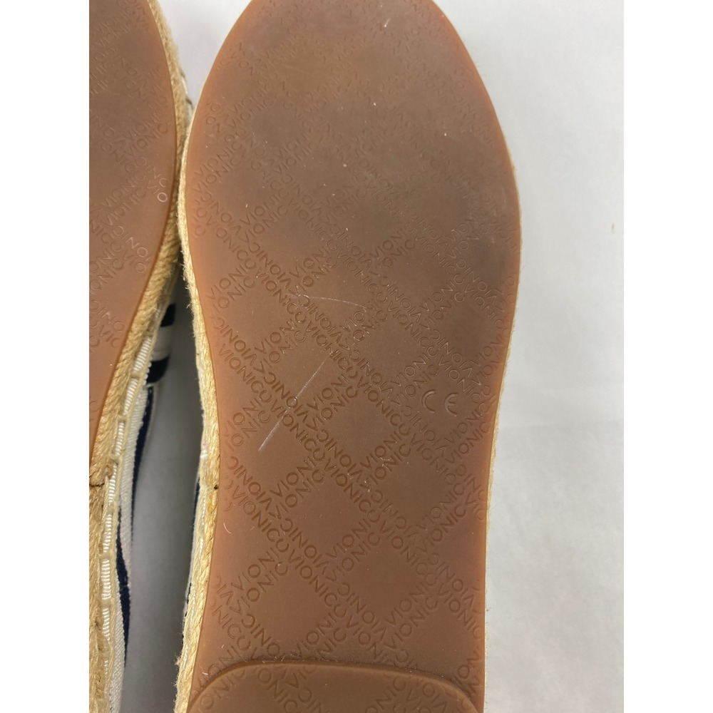 Vionic Vlerie Striped Espadrilles Flat Women's Size 8 Blue White Comfort - Picture 11 of 12